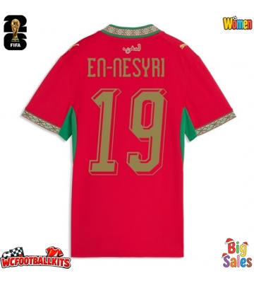 Morocco Youssef En-Nesyri #19 Replica Home Stadium Shirt for Women World Cup 2026 Short Sleeve